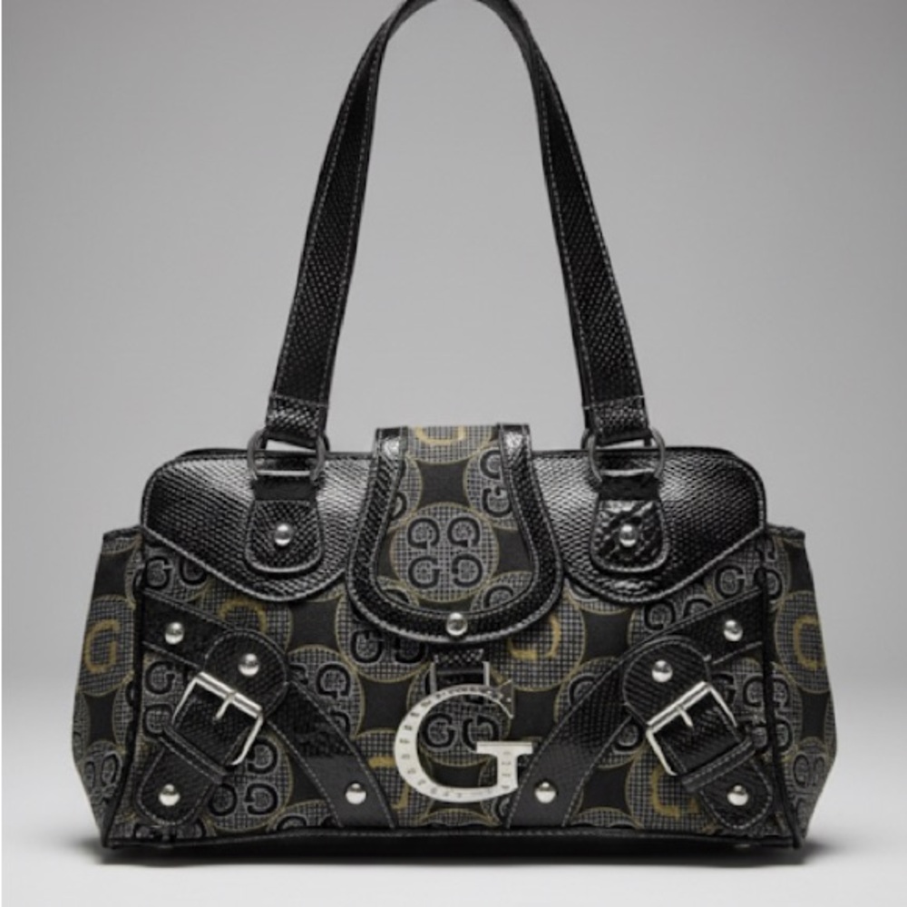 Stylish Black and Gray Designer Handbag
